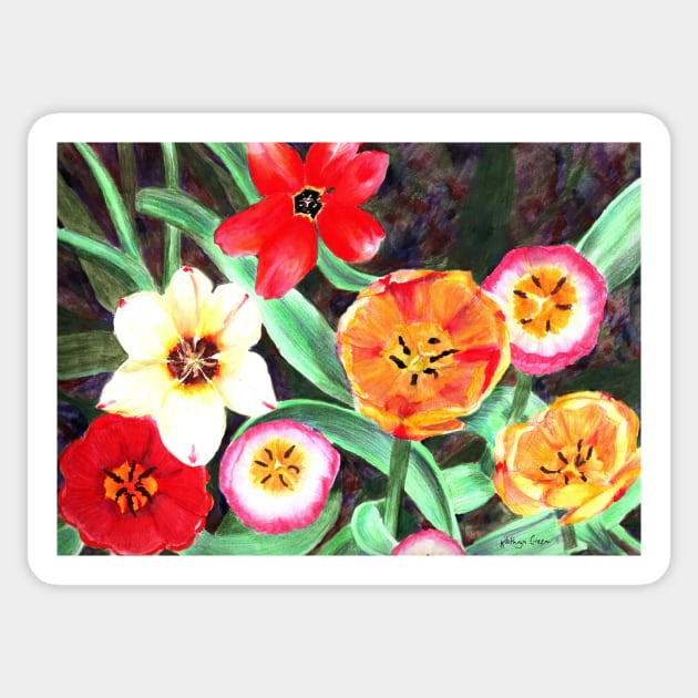 Colorful Spring tulips Sticker by thryngreen